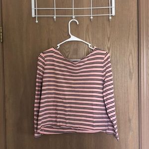 Pink & Black Striped Crop Top☺️